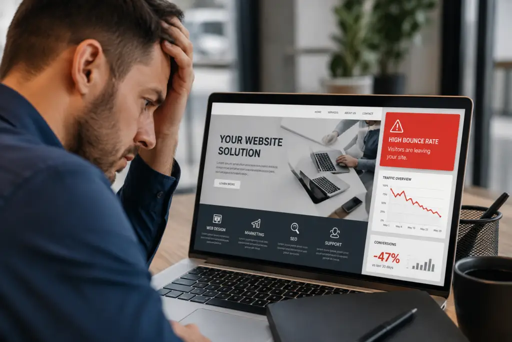 Errores que hacen perder clientes en una página web profesional